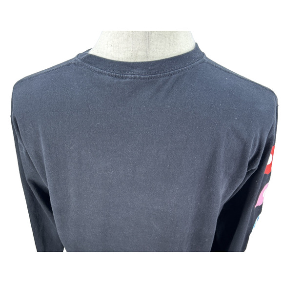 Pac-Man T-Shirt Mens M Vtg Video Game Arcade 70s Black Long Sleeve 80s Bandai - Picture 11 of 15